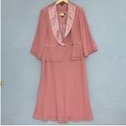 Dana Kay Womens Suit Dress 14w Pink Chiffon Dress Bolero Jacket Wedding Mother