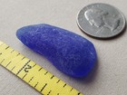 Genuine Beach Sea Glass Surf Tumbled Cobalt Blue Bottom Part Frosted Pendant V01