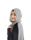 Premium Chiffon Hijab Scarf For Women - Rhinestone Muslim Hijab Light Grey