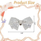 1 Pair Silver Bow Shoe Clips Wedding Rhinestone Bow Shoe Buckles Bridal Remov   