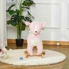 Qaba Kids Plush Ride-on Rocking Horse Deer-shaped Plush Toy Rocker W realistic S