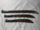 Vtg Set Of 3 Military Machetes