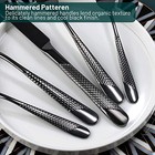 Black Silverware Set   30 Pieces Black Hammered 30-piece Hammered-black