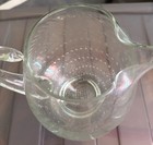 Martini Glass Pedestal Pitcher Etched Leaf Pattern   Bubble  Vintage  Mcm