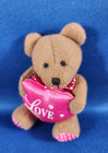 Avon Plush Teddy Bear Brown Boy Pink Heart Love 3  Nos
