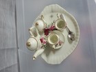 9 Piece Ceramic Play Tea Set Floral White