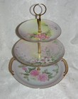 Custom Three Tier Tea Party Cake Stand Made With Vintage Hand Painted Plates
