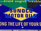 Sunoco Motor Oils Diecut Metal Advertising 12    Gas Station Garage Car Oil Sign