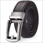Men s Leather Ratchet Dress Belts Automatic Buckle Click Sliding Belt