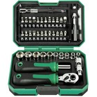 39pcs Mini Ratchet Wrench Set  Cr-v Metric Sockets With Quick-release