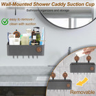 Shower Caddy Suction Cup  Removable Waterproof Bathroom Organizer Shower Shelf W