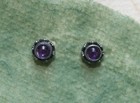 Sundance Catalog Sterling Silver Granulation Amethyst Stud Artisan Post Earrings