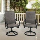 2 Piece Patio Chairs Outdoor Swivel Chair Metal Rocking Chair  Garden Furniture