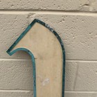 Beautiful Large Antique Letter L  - Building Marquee Sign Bronze Porcelain Front