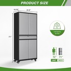 72  Metal Storage Cabinet Garage Tool Storage Cabinets W pegboard Wheels 4 Doors