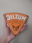 Vintage Oilzum 8   Porcelain Metal Sign Gasoline Gas Oil Petroleana