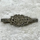 Vintage Sterling Silver Marcasite Tie Bar Clip Art Deco Style Initials Aeg 2 