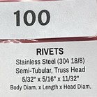 Rivets - 100 Pcs - Stainless Steel 304 Truss Head Semi-tubular 5 32   w X 5 16   l