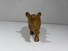 Vintage Hand Carved Wooden Rhinoceros Figurine African Art Teak Wood Rhino 6   