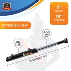 2x18 Hydraulic Cylinder 2  Bore  18  Stroke - Double Acting Tang Universal
