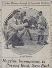 Vintage 1925 Yankees Babe Ruth Suspended By Manager Newspaper