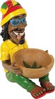 17  Large Rasta Jamaican Man Holding Bowl Polyresin Ashtray Decoration