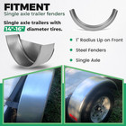 Steel Round Single Axle Trailer Fender And Fender Back Kit Heavy Duty