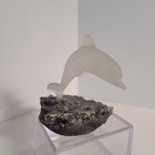 Rare Frosted Glass Dolphin With Rock Base