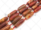 Natural Red Agate Barrel Spacer Beads  Dark Red Agate Spacer Beads  Tibetan Dzi