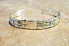 Excellent Vintage Northwest Coast Indians Sterling Silver Totem Pole Bracelet