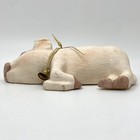 Vintage Ceramic Sleeping Pig Flat Wall Hanging