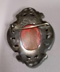 Vintage Victorian  Sterling Silver Carnelian Brooch  Pin Beautiful  