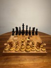 Vintage Oversized Wooden Chess Set Large 6 5    King 18    Board Hand Carved Pieces