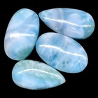 4 Pcs Natural Larimar 26-29mm Mix Shape Loose Cabochon Untreated Gemstones Lot