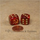 New 6 Soviet Russia Hammer   Sickle Dice Set 16mm Rpg War Game D6 Wwii Communist