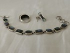       vtg 925 Abalone Shell Bracelet  Earrings   Ring  Great Price For Quality 