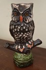 Vintage Ceramic Wise Owl 12  Accent Night Light Figurine Statue