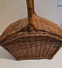Vintage Beautiful Wicker Medium Picnic storage Basket With Fold Out Lid  doors 