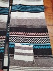 Vintage Mexican Striped Blanket  Poncho Vest   Woven  Sleeveless  Mexico