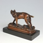 Antique Bronze Grand Tour Sculpture  Dog Signed E  Chevalier