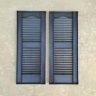 Exterior Shutters W hardware 31  X 12  Vinyl Raised Panel Black   1 Pair    new