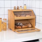 Homekoko Double Layer Large Bread Box For 2-layers Large  Natural Bamboo