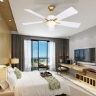 52 Inch Modern Ceiling Fans With Lights Remote   App Control Indoor Ceiling Fan