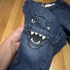 Gap Boys 4t Blue Denim Pull-on Jeans Drawstring Elastic Waist Dinosaur Knee