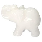White Jade Elephant Gemstone Figurines Hand Carved Pocket Statue Healing Crys   