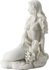 Jfsm Inc  Mermaid Sitting On Beach - White Sculpture Figurine Statue