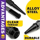 M14x1 5 Spike Lug Nuts  Set Of 24 Black Spline Spiked Lug Nut With Key For Chevy
