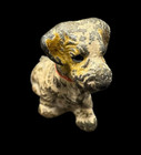 Antique Vintage Hubley 2  Painted Cast Iron Puppy Dog Terrier Mini Miniature  a 
