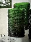 Fortessa Jupiter 8 Piece Drink Glass Set 13 Oz Beaded Design Green New With Box