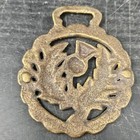 Solid Brass Horse Saddle Bridle Medallion England Thistle Tack Hardware Vintage